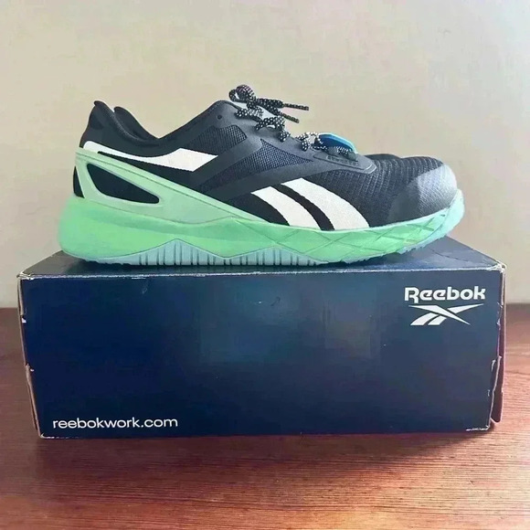 Reebok Shoes - Reebok Nanoflex TR Womens Sz 12 Black Athletic Safety Work Shoes Sneakers RB365